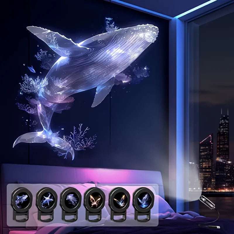 USB LED Projector Night Light – Ocean & Animal Patterns