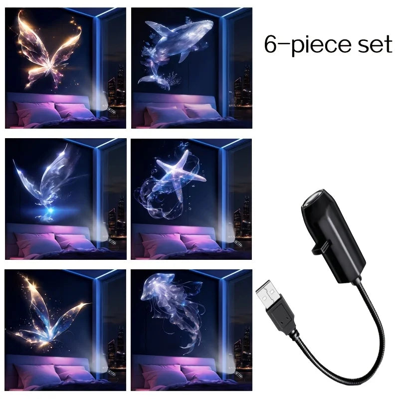 USB LED Projector Night Light – Ocean & Animal Patterns