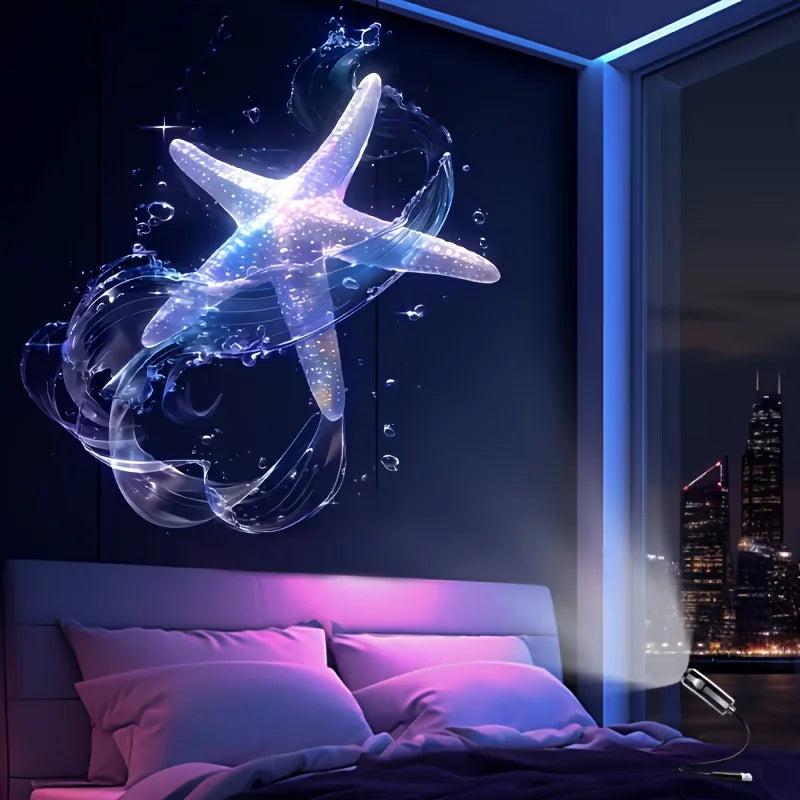 USB LED Projector Night Light – Ocean & Animal Patterns