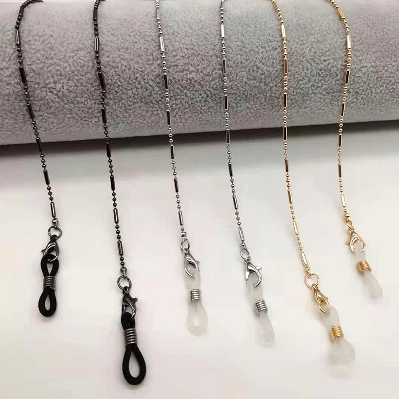 Fashion Woman Sunglasses Chain Cylinder Bead Chain Anti-Falling Glasses Eyeglasses Cord Necklace