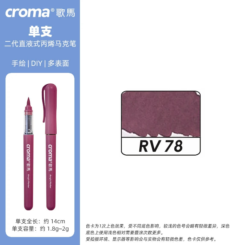Croma 160 Colors Refillable Acrylic Markers – Washable