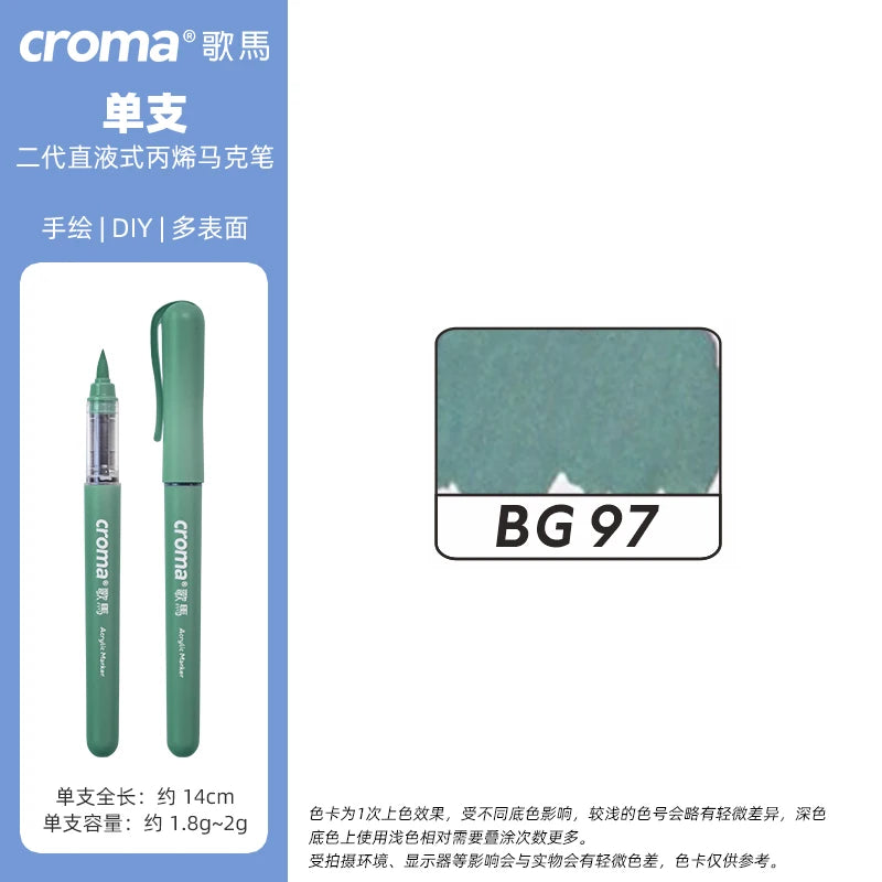 Croma 160 Colors Refillable Acrylic Markers – Washable