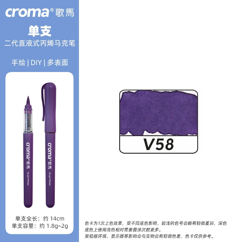 Croma 160 Colors Refillable Acrylic Markers – Washable