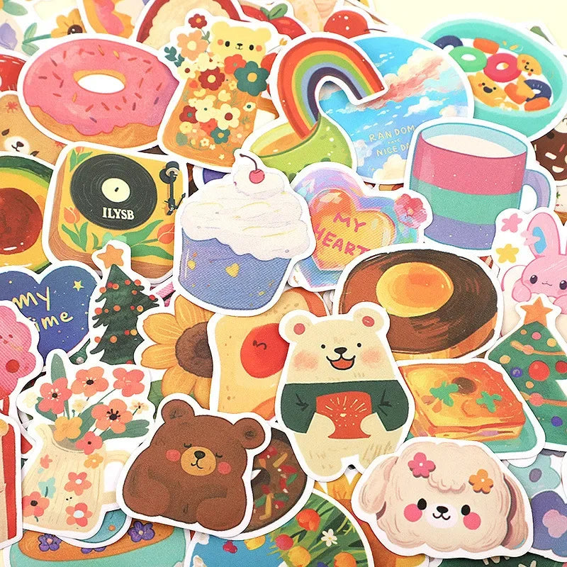 Korean Cute Cartoon Bear Watercolor Stickers – 108PCS