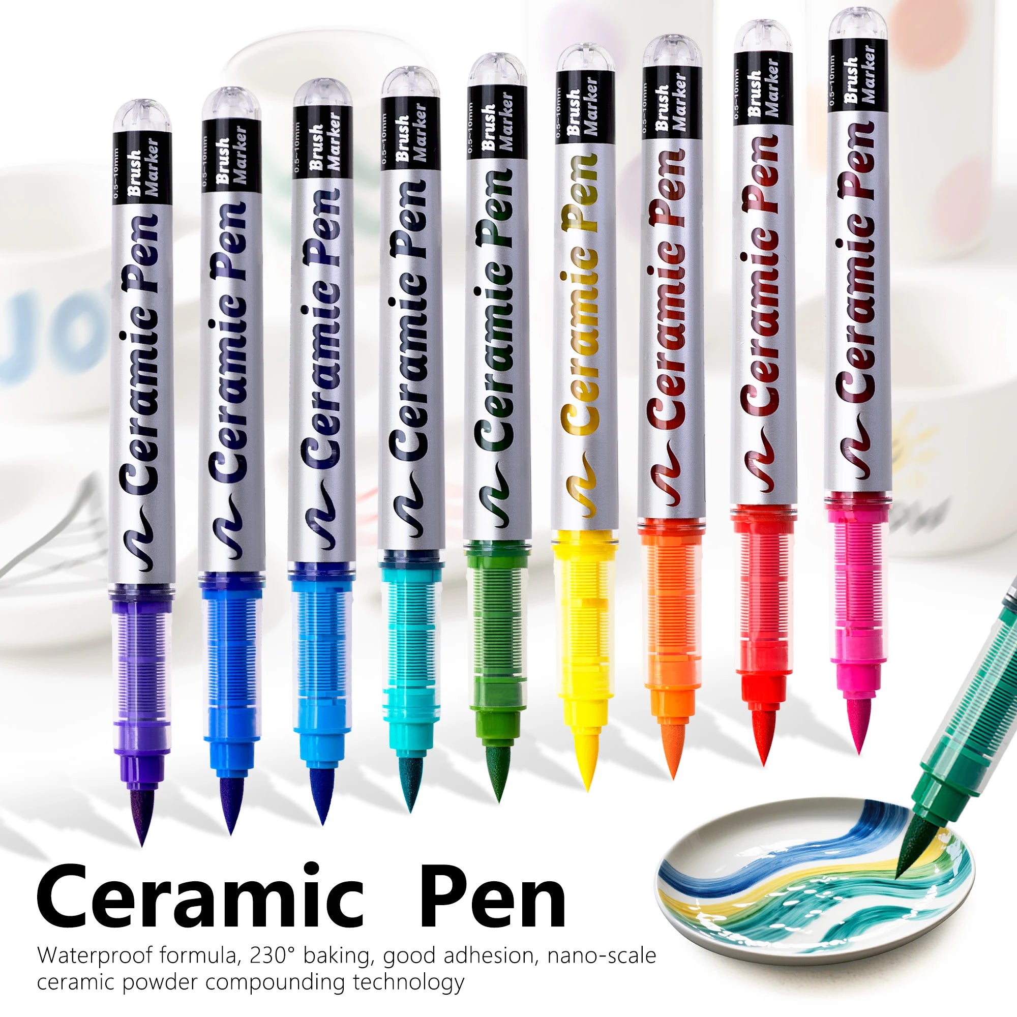 Ceramic Paint Pens 12 Colors – Porcelain & Glass Markers