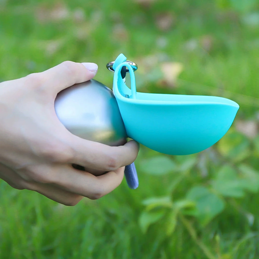 Stainless Steel Collapsible Dog Water Bottle | Portable Ball Bowl