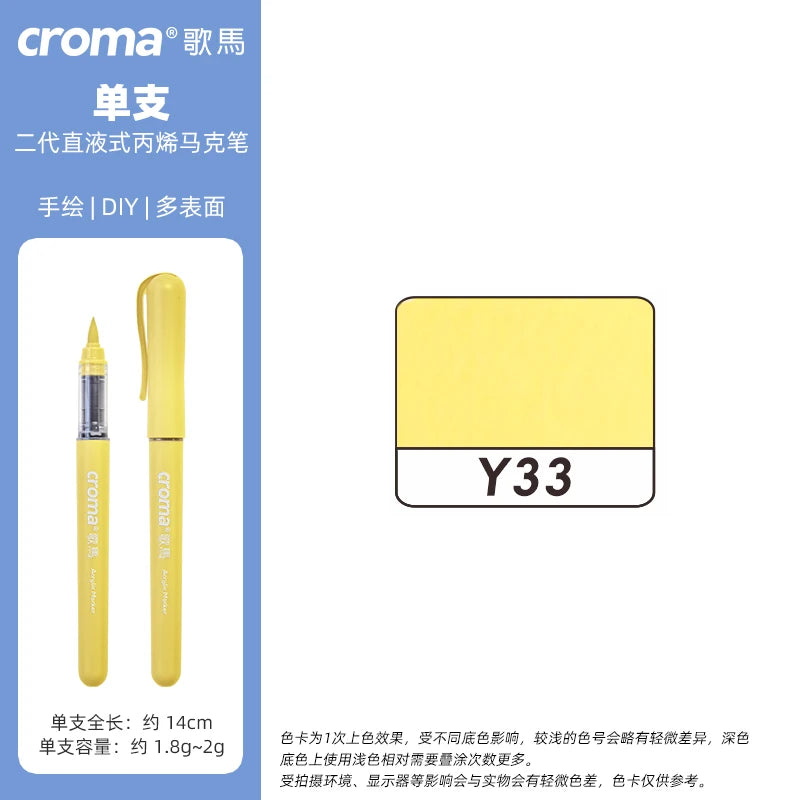 Croma 160 Colors Refillable Acrylic Markers – Washable
