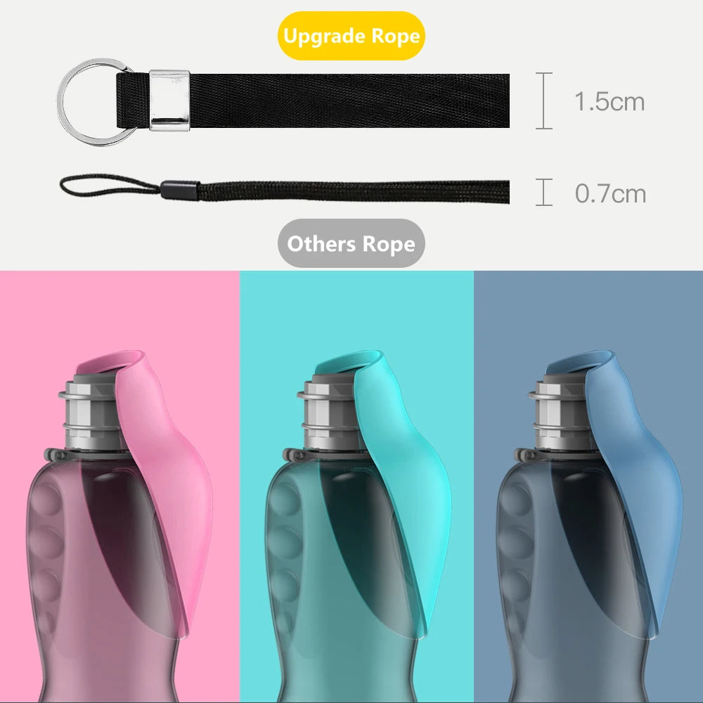 Portable Dog Water Bottle 800ml | Travel Drinking Bowl for Pets