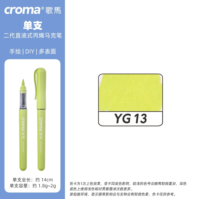 Croma 160 Colors Refillable Acrylic Markers – Washable