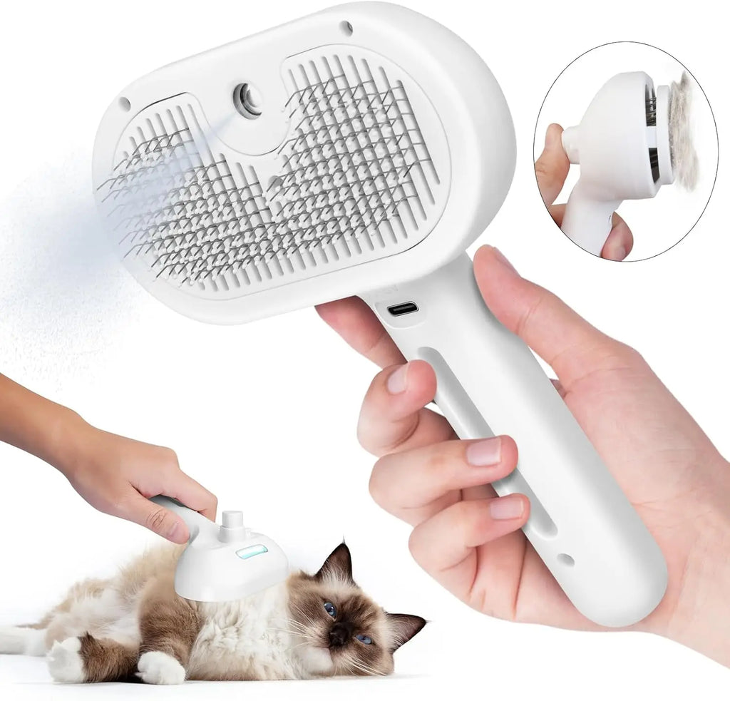Pet Spray Grooming Comb | Steam Deshedding for Dogs & Cats