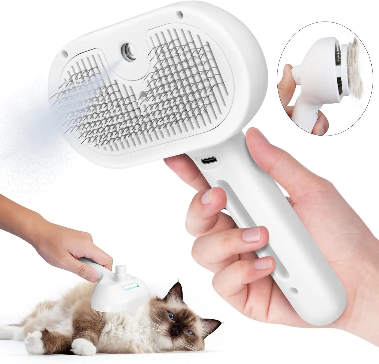 Pet Spray Grooming Comb | Steam Deshedding for Dogs & Cats