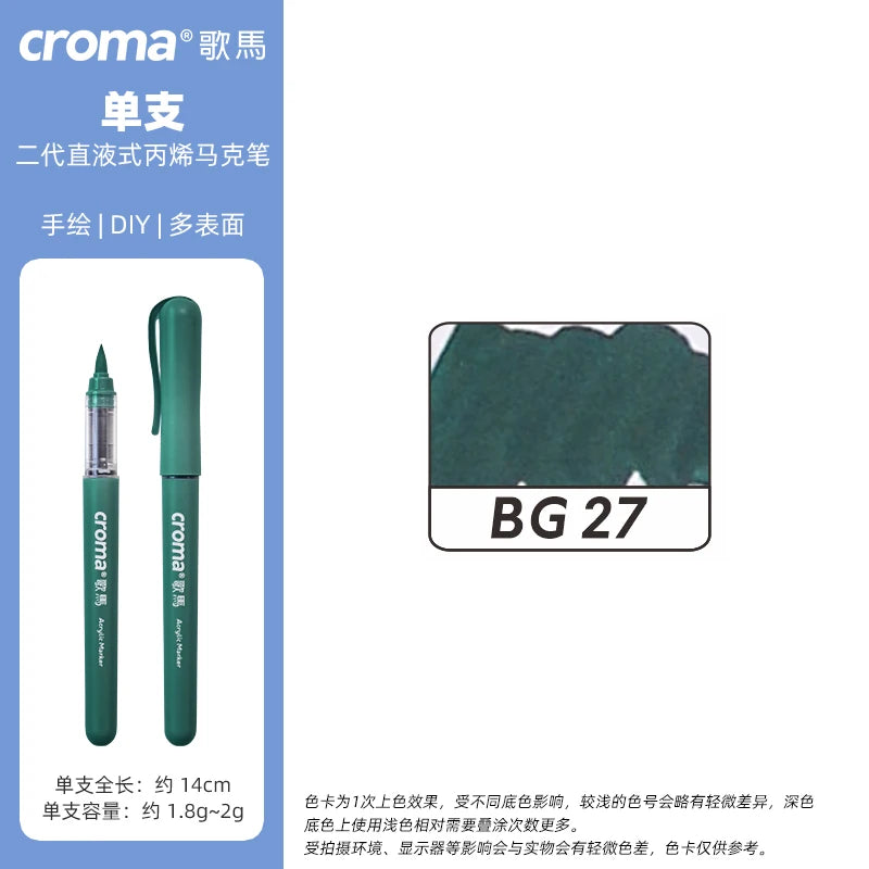 Croma 160 Colors Refillable Acrylic Markers – Washable
