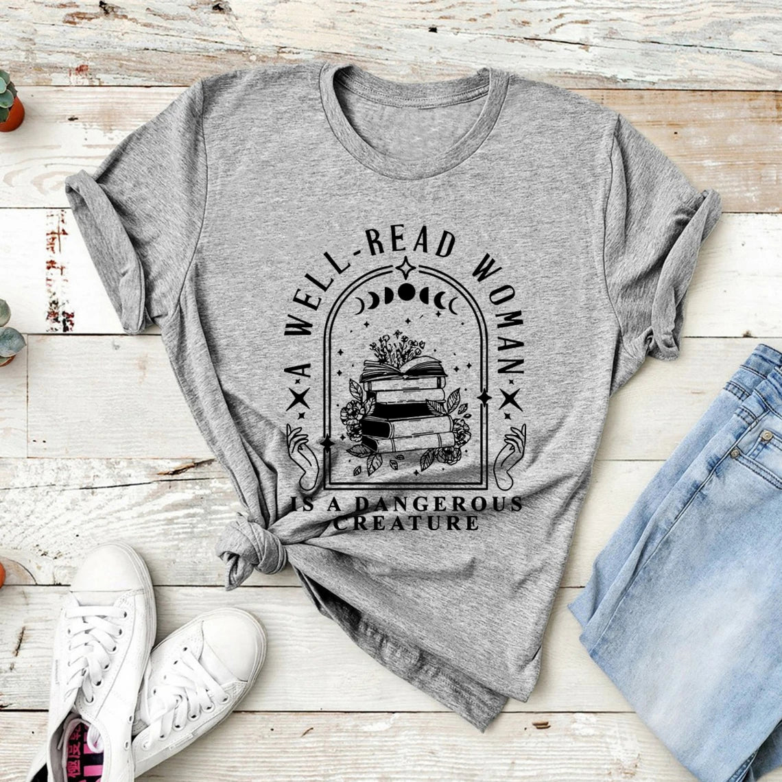 Well Read Woman Graphic T-Shirt – Book Lovers Tee