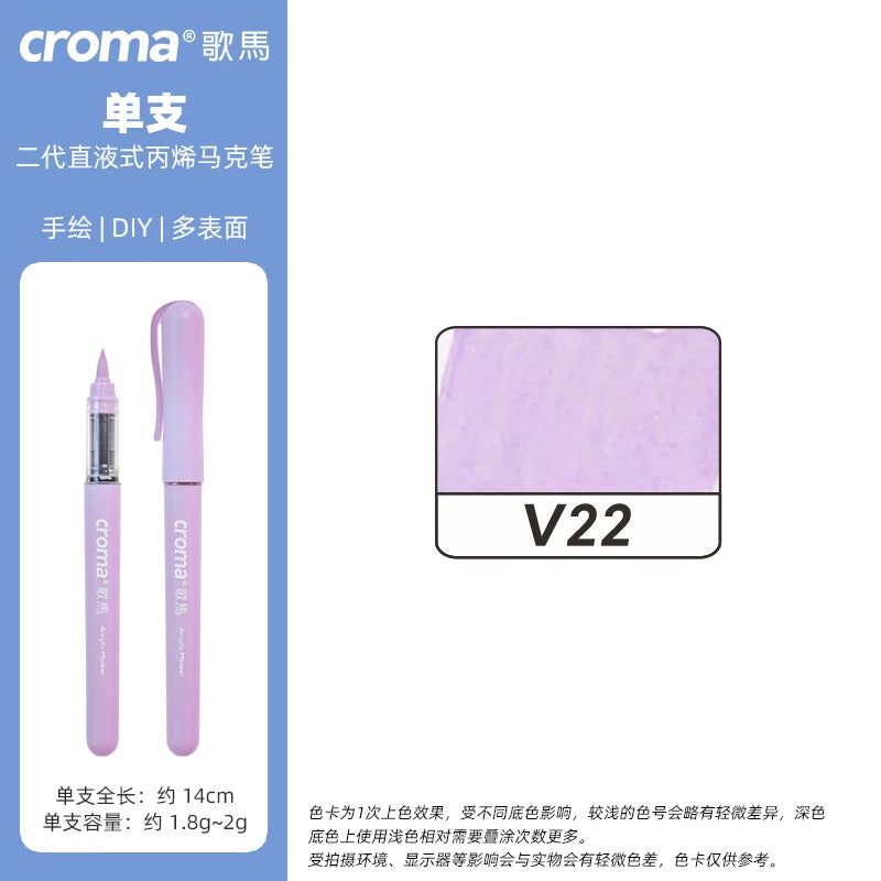 Croma 160 Colors Refillable Acrylic Markers – Washable