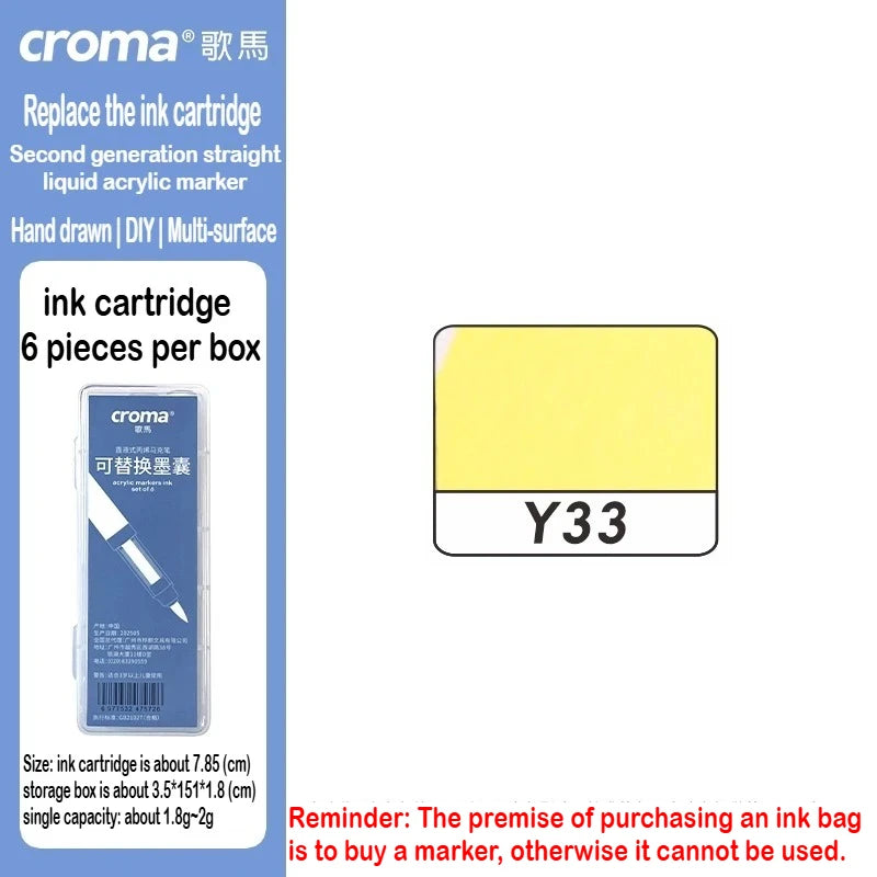 Croma 160/24 Color Replaceable Ink Acrylic Markers