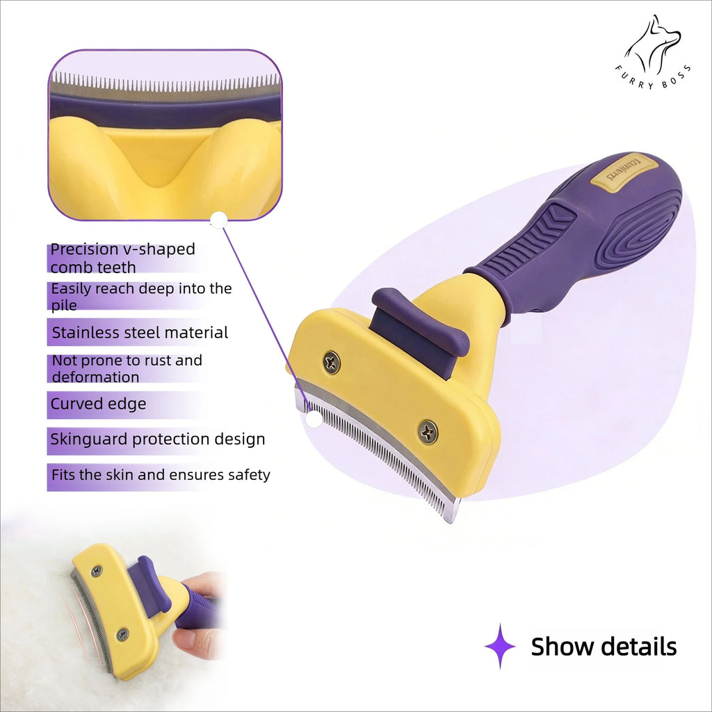 Pet Deshedding Brush & Grooming Comb | For Dogs & Cats