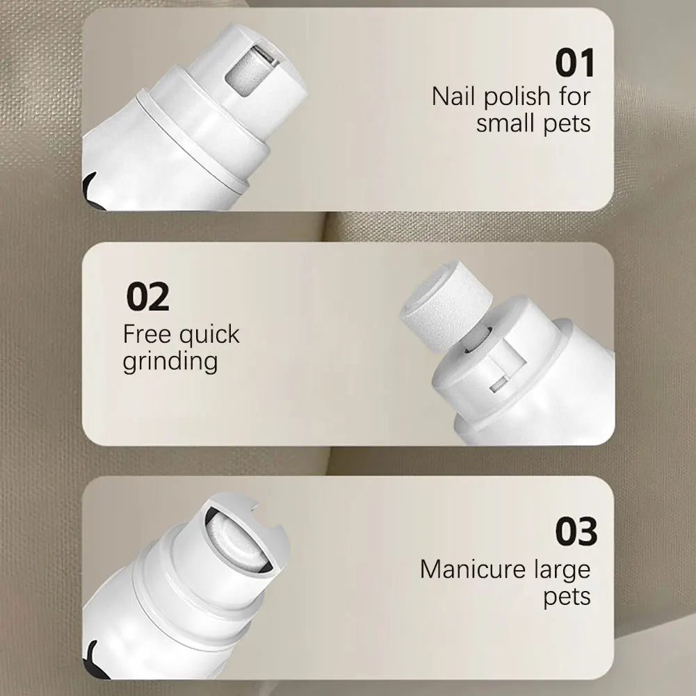 Electric Pet Nail Grinder | 3-Speed Rechargeable for Dogs & Cats