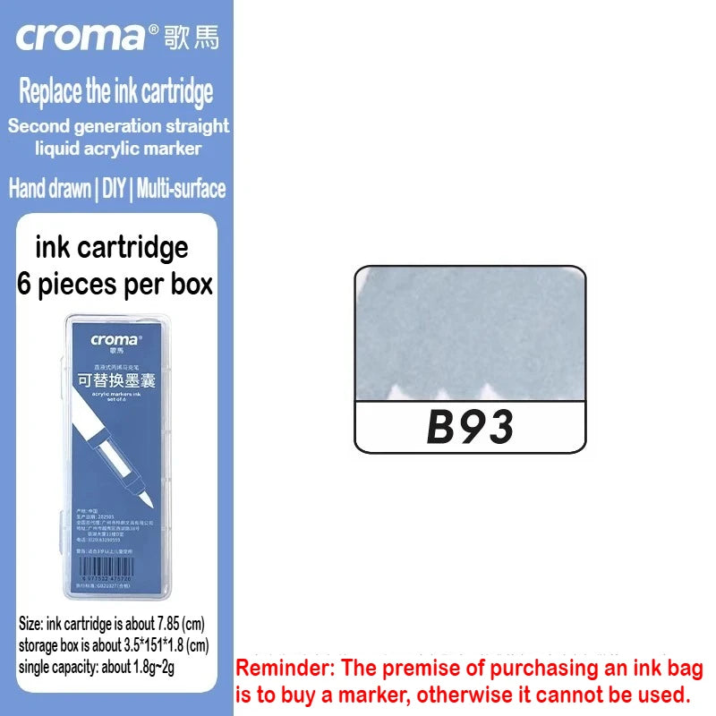 Croma 160/24 Color Replaceable Ink Acrylic Markers