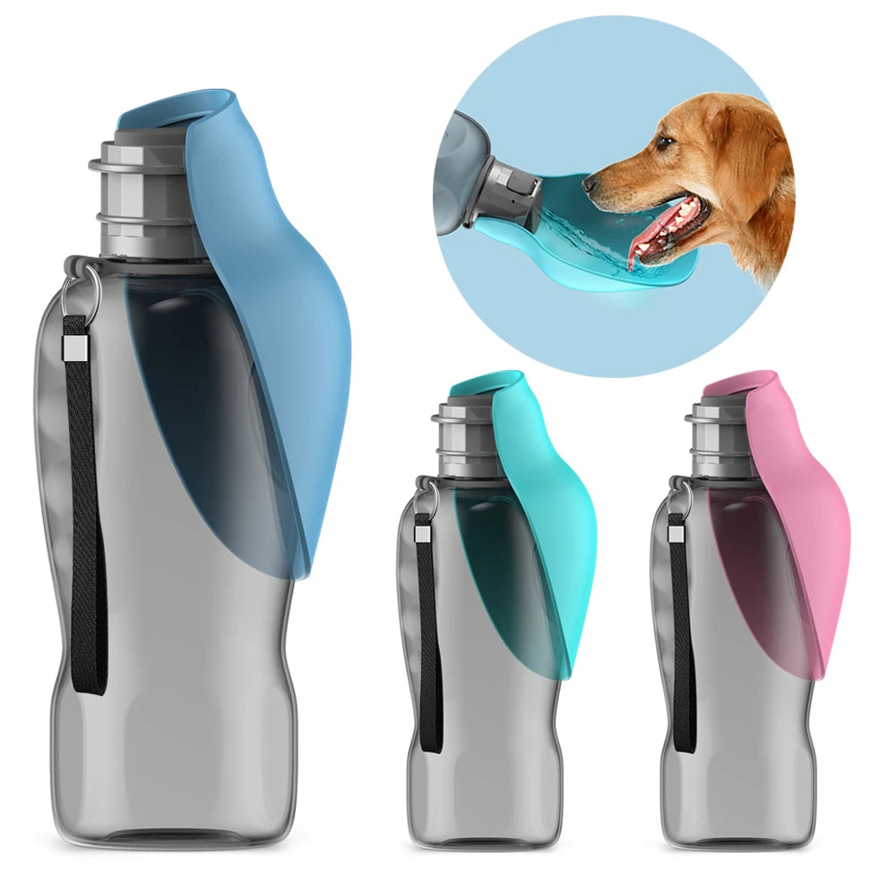 Portable Dog Water Bottle 800ml | Travel Drinking Bowl for Pets
