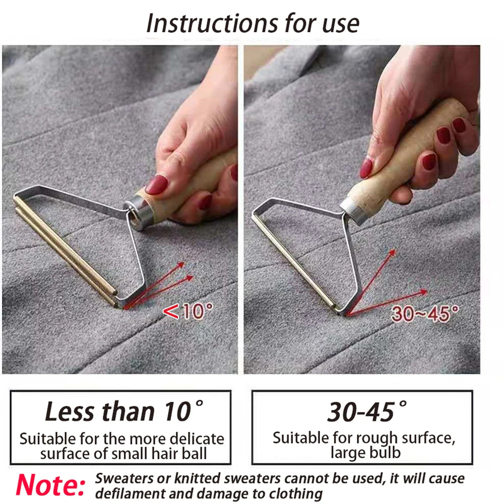 Portable Pet Hair Lint Remover Brush | Manual Roller for Sofa & Clothes