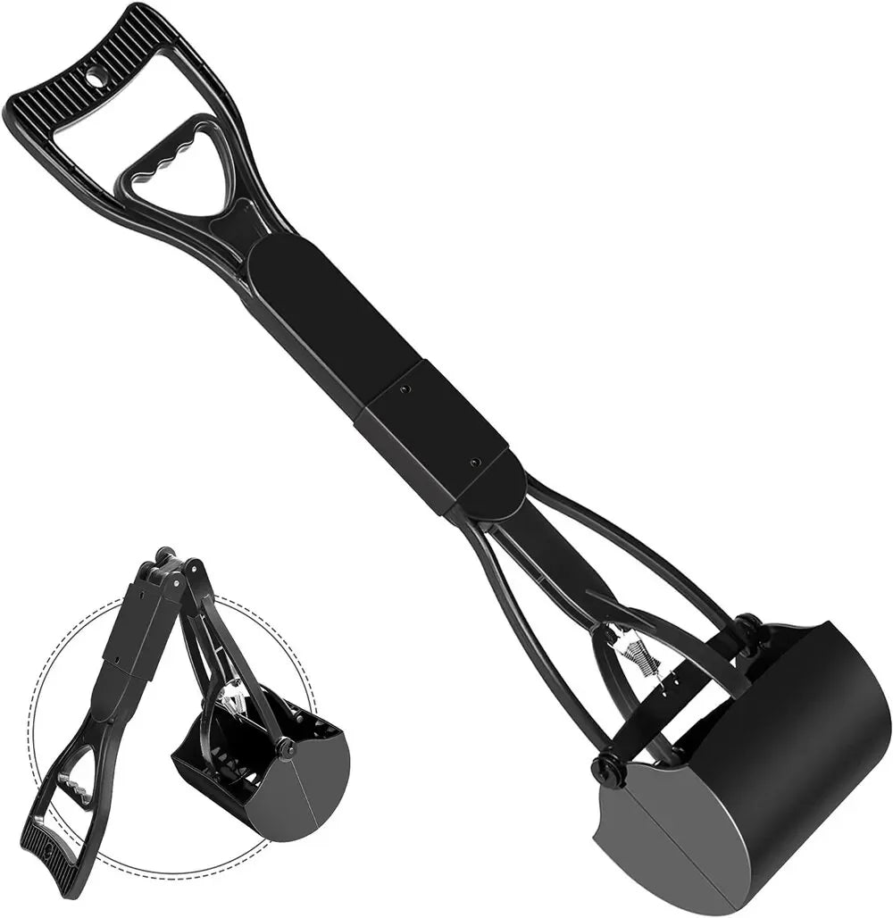 Dog Pooper Scooper | Long Handle Foldable Outdoor Poop Cleaner