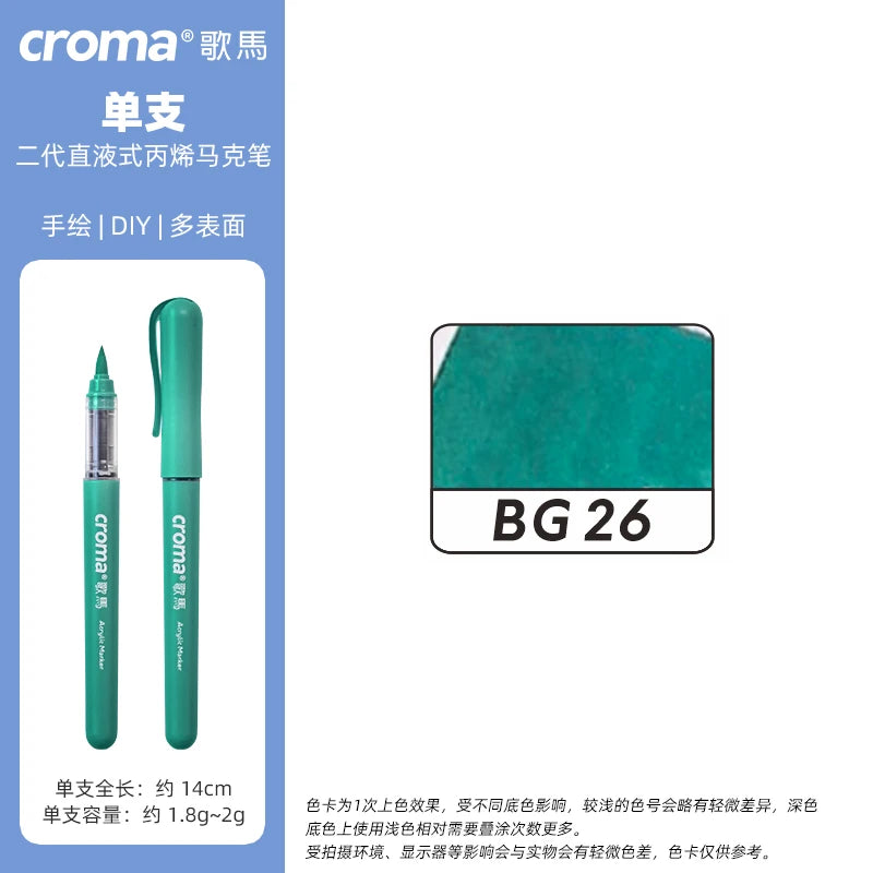 Croma 160 Colors Refillable Acrylic Markers – Washable