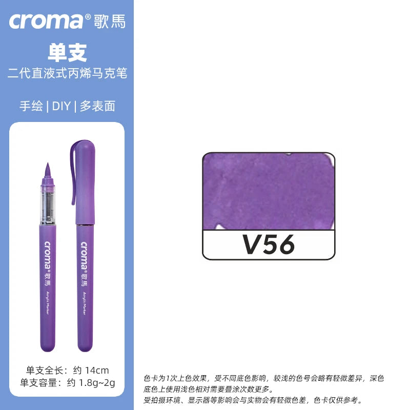 Croma 160 Colors Refillable Acrylic Markers – Washable