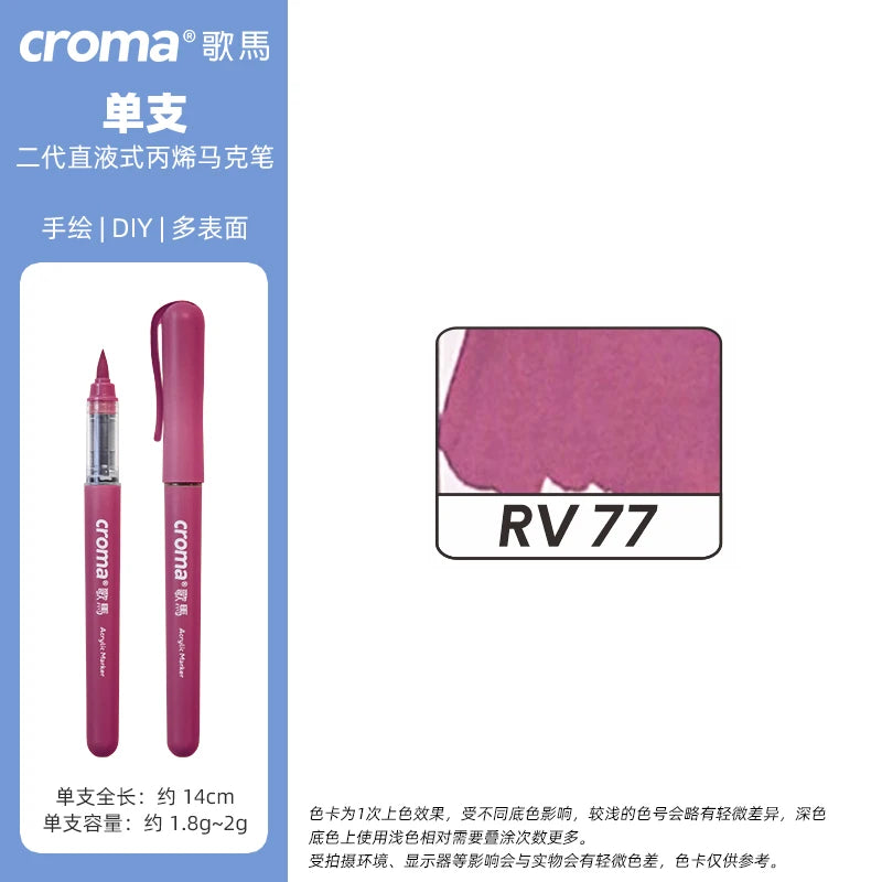 Croma 160 Colors Refillable Acrylic Markers – Washable