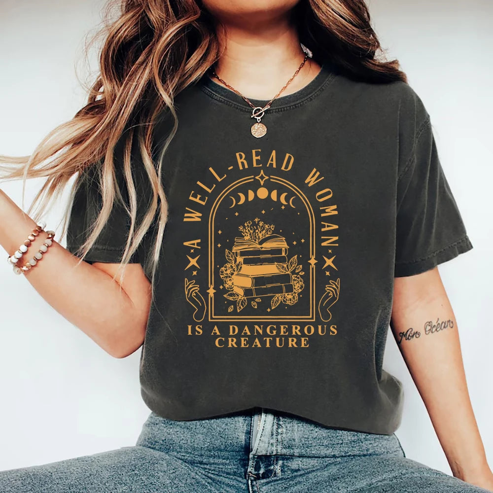 Well Read Woman Graphic T-Shirt – Book Lovers Tee