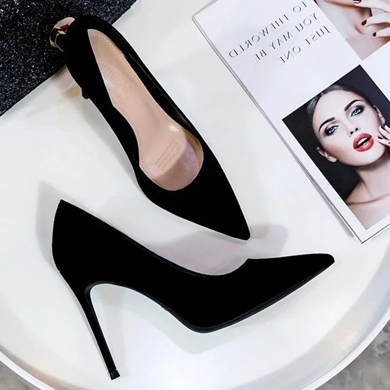Women Suede High Heels Pumps – Stiletto Office & Party Shoes