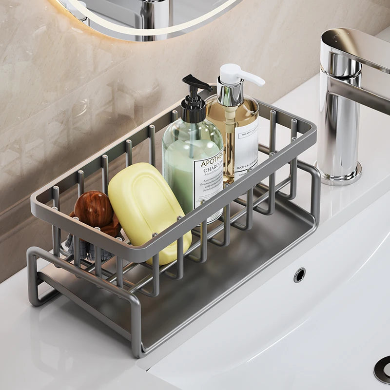 Stainless Steel Sink Drain Rack & Sponge Holder
