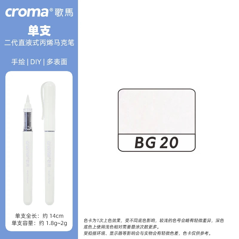 Croma 160 Colors Refillable Acrylic Markers – Washable