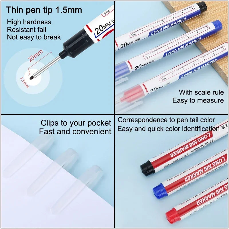 Deep Hole Long Nib Markers – Waterproof Multi-Purpose
