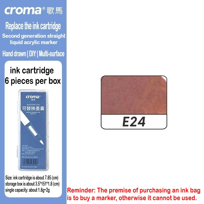 Croma 160/24 Color Replaceable Ink Acrylic Markers