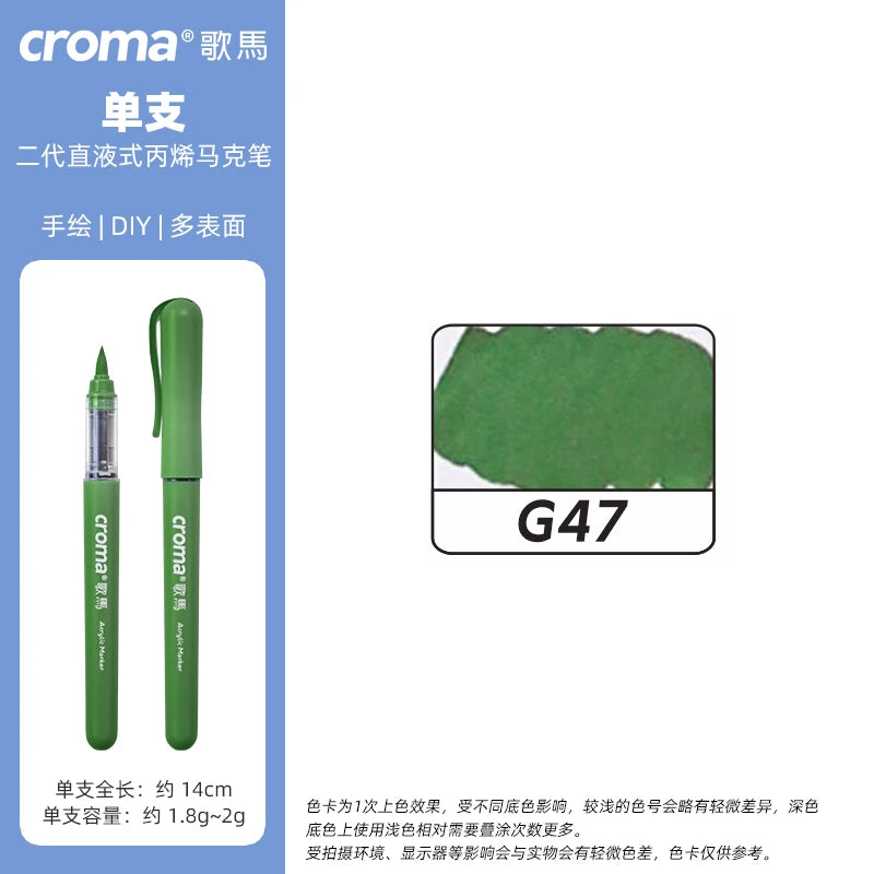 Croma 160 Colors Refillable Acrylic Markers – Washable