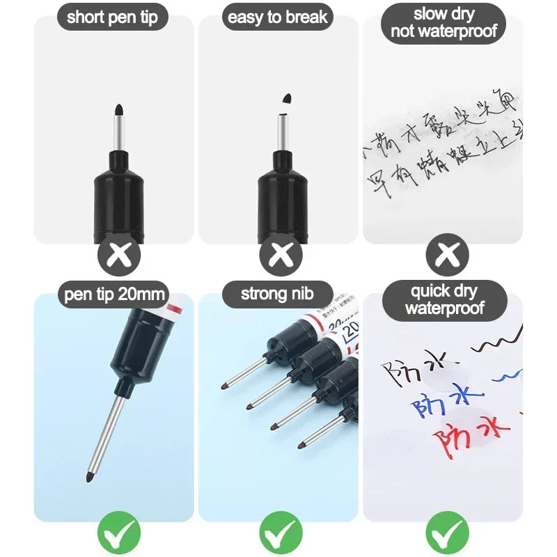 Deep Hole Long Nib Markers – Waterproof Multi-Purpose