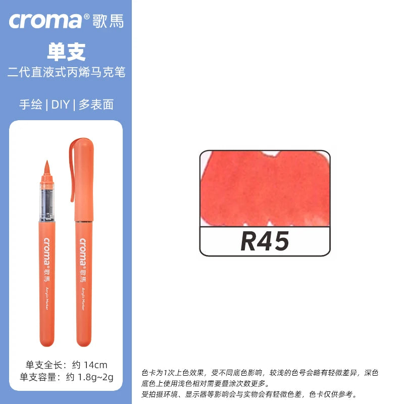 Croma 160 Colors Refillable Acrylic Markers – Washable