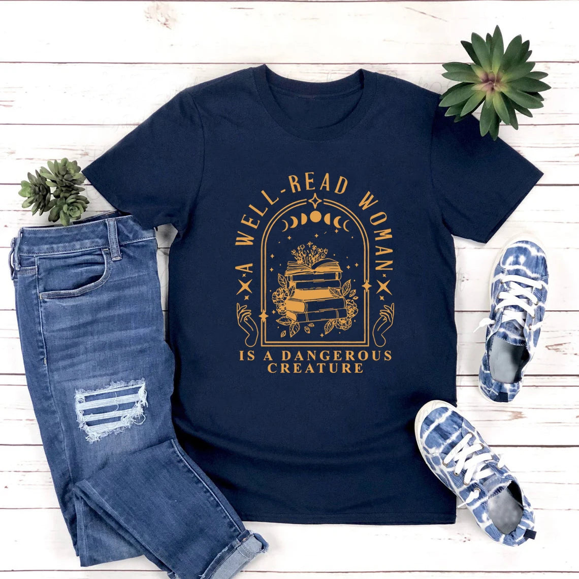 Well Read Woman Graphic T-Shirt – Book Lovers Tee