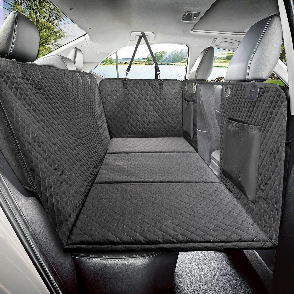Dog Car Back Seat Extender | Waterproof Hammock Safety Mat