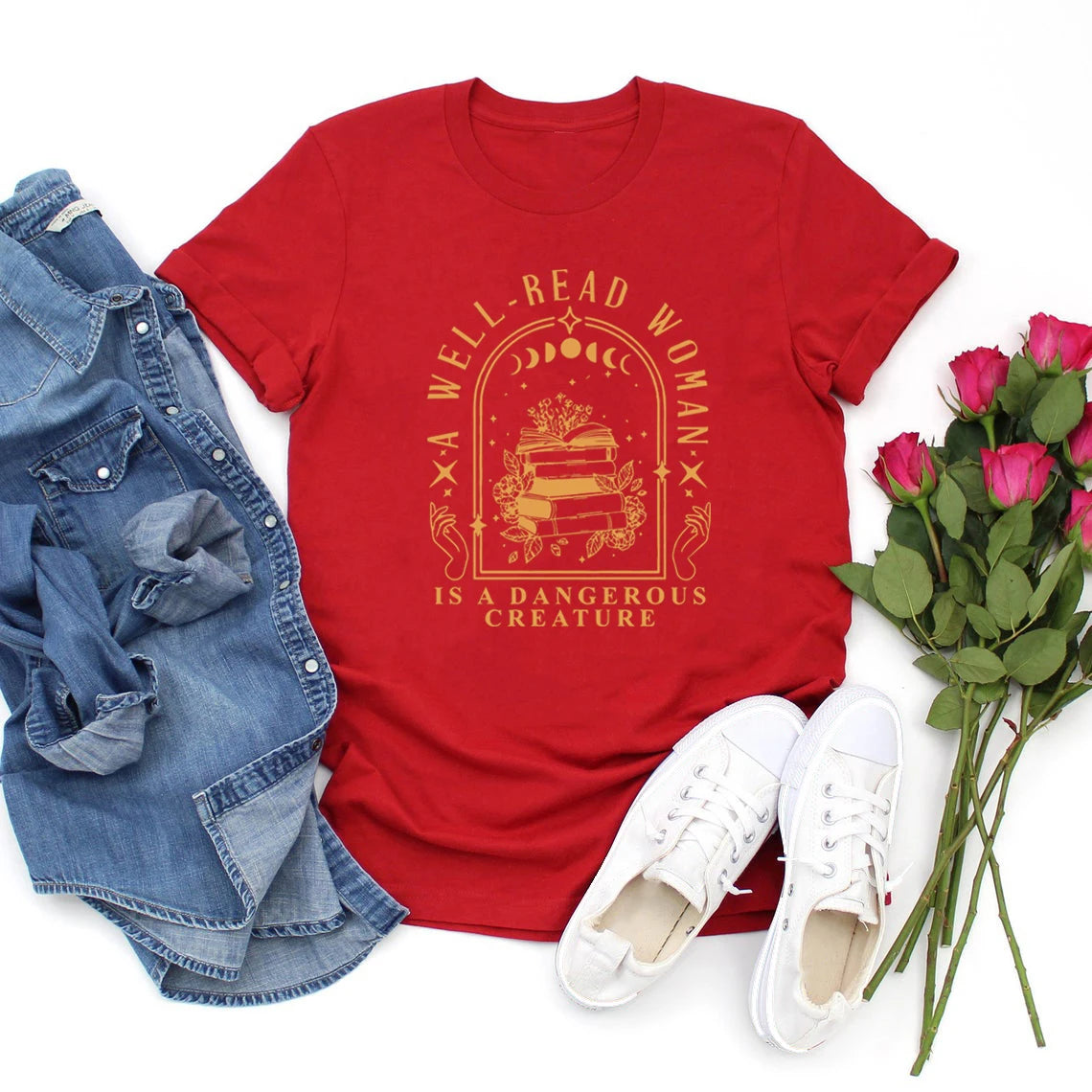 Well Read Woman Graphic T-Shirt – Book Lovers Tee