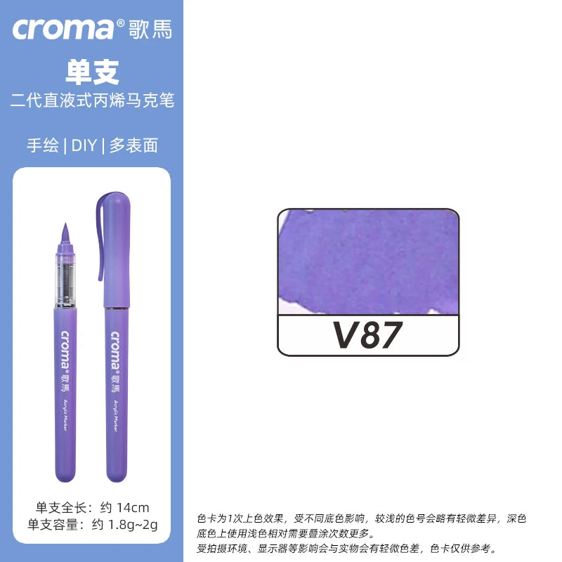 Croma 160 Colors Refillable Acrylic Markers – Washable