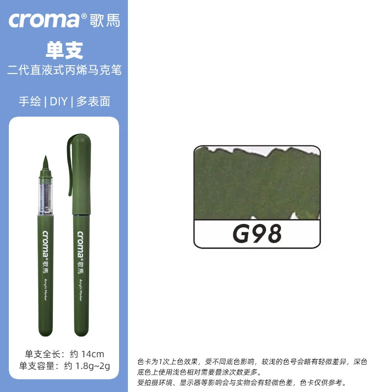 Croma 160 Colors Refillable Acrylic Markers – Washable