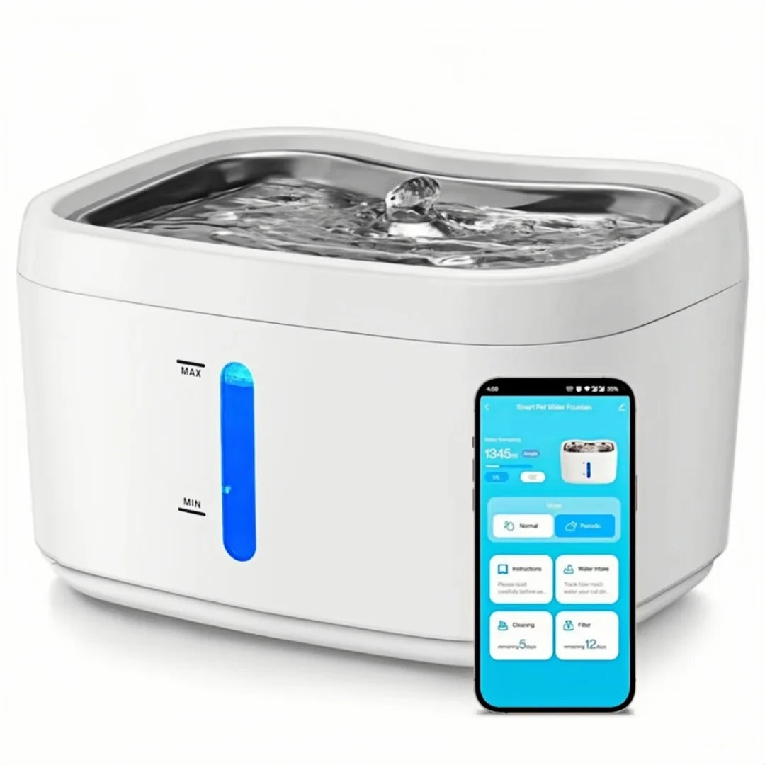 Smart Cat Water Fountain with APP Control | 2.5L Stainless Steel