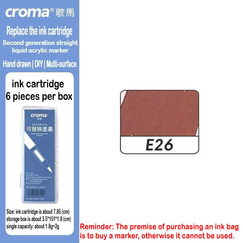 Croma 160/24 Color Replaceable Ink Acrylic Markers