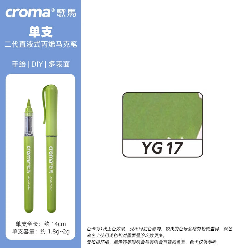 Croma 160 Colors Refillable Acrylic Markers – Washable
