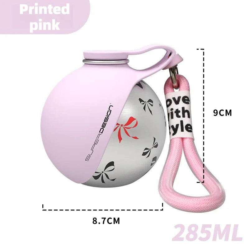 Stainless Steel Collapsible Dog Water Bottle | Portable Ball Bowl