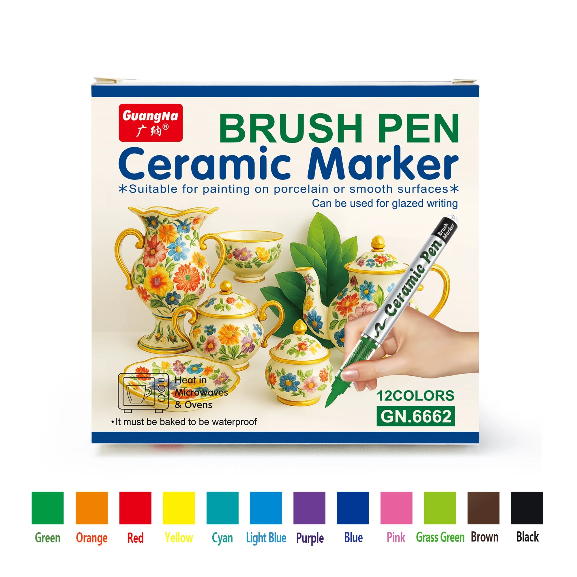 Ceramic Paint Pens 12 Colors – Porcelain & Glass Markers