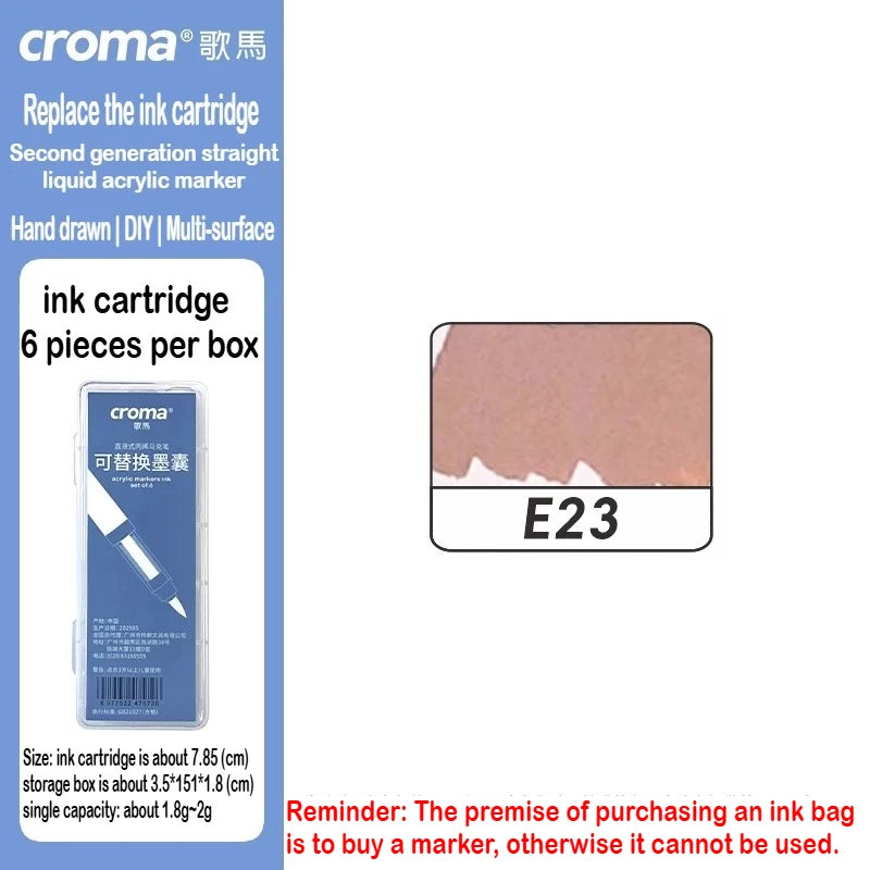 Croma 160/24 Color Replaceable Ink Acrylic Markers