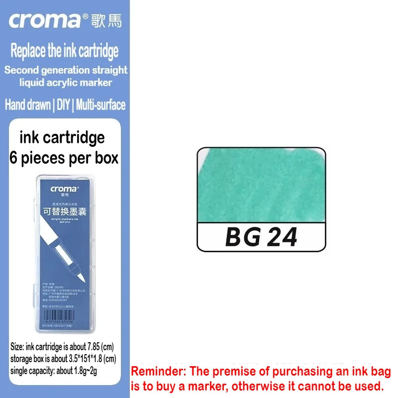 Croma 160/24 Color Replaceable Ink Acrylic Markers