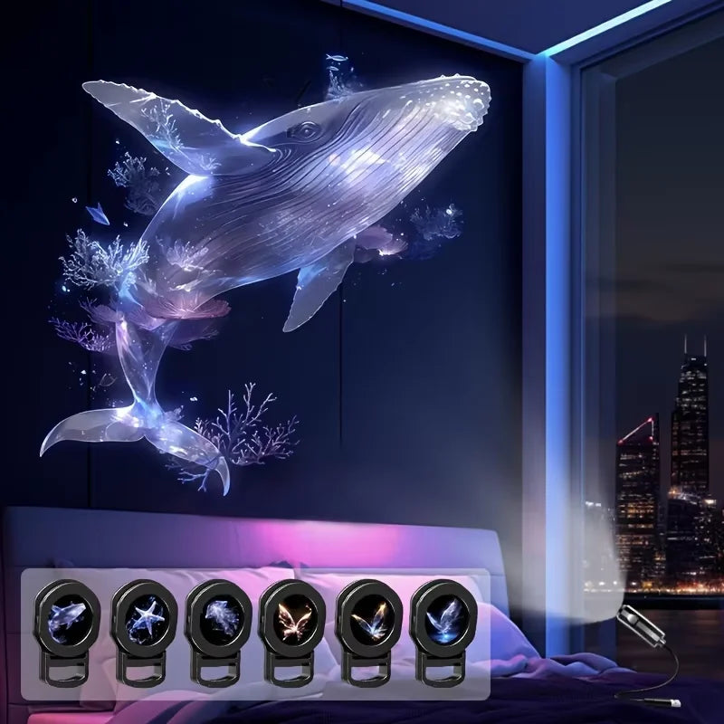 USB LED Projector Night Light – Ocean & Animal Patterns
